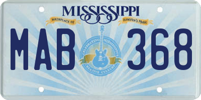 MS license plate MAB368