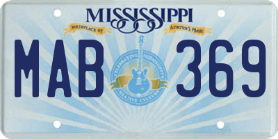 MS license plate MAB369