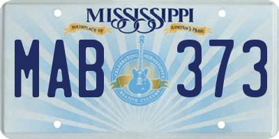 MS license plate MAB373
