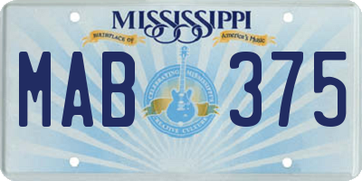 MS license plate MAB375