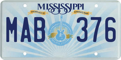 MS license plate MAB376