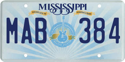 MS license plate MAB384