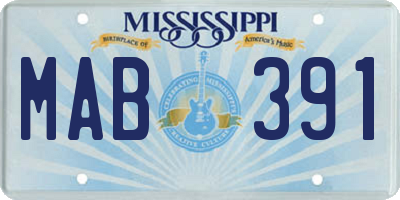 MS license plate MAB391