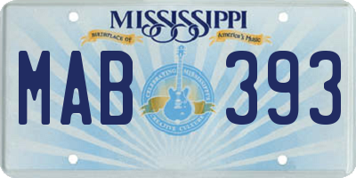 MS license plate MAB393
