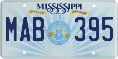 MS license plate MAB395