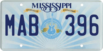 MS license plate MAB396