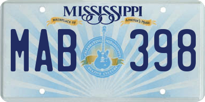 MS license plate MAB398