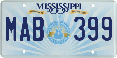MS license plate MAB399