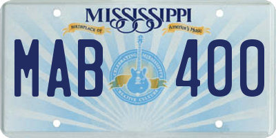 MS license plate MAB400