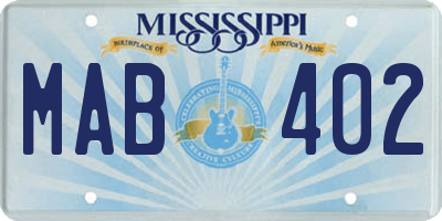 MS license plate MAB402