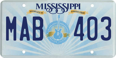MS license plate MAB403