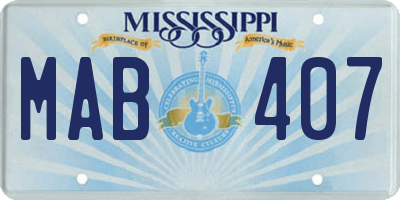 MS license plate MAB407