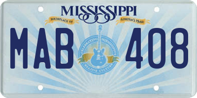 MS license plate MAB408