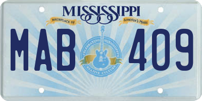 MS license plate MAB409