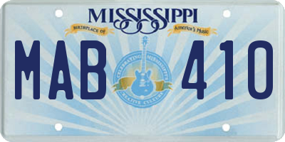 MS license plate MAB410