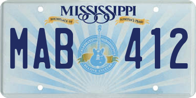MS license plate MAB412