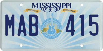 MS license plate MAB415