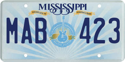 MS license plate MAB423