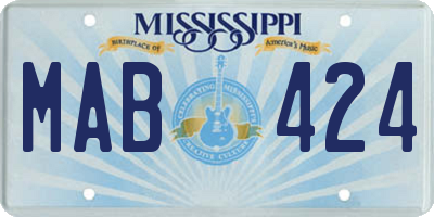 MS license plate MAB424