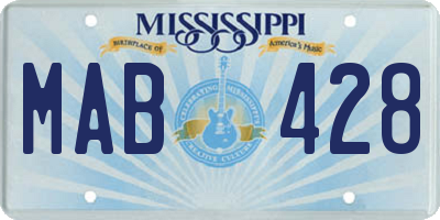 MS license plate MAB428