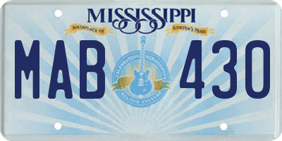 MS license plate MAB430