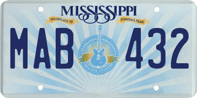 MS license plate MAB432