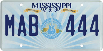 MS license plate MAB444