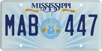 MS license plate MAB447