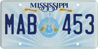 MS license plate MAB453
