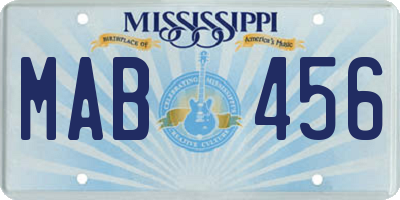 MS license plate MAB456