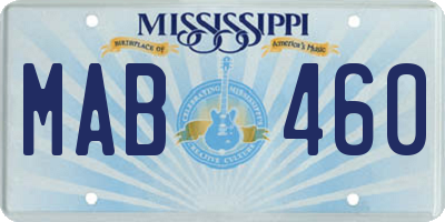 MS license plate MAB460