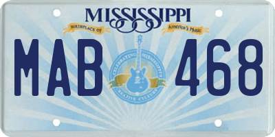 MS license plate MAB468
