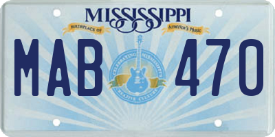 MS license plate MAB470