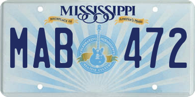 MS license plate MAB472