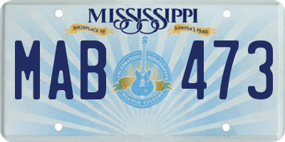 MS license plate MAB473