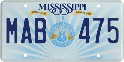 MS license plate MAB475