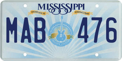MS license plate MAB476
