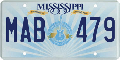 MS license plate MAB479