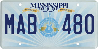 MS license plate MAB480