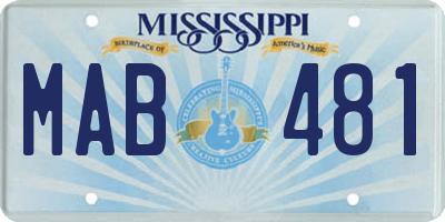 MS license plate MAB481
