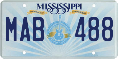 MS license plate MAB488