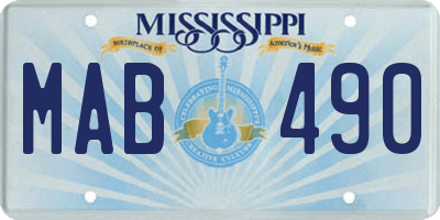 MS license plate MAB490