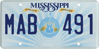 MS license plate MAB491