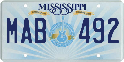 MS license plate MAB492
