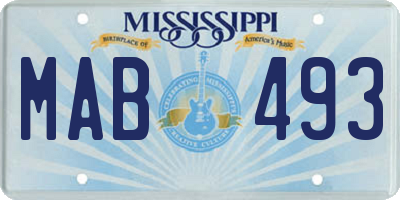 MS license plate MAB493
