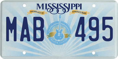 MS license plate MAB495