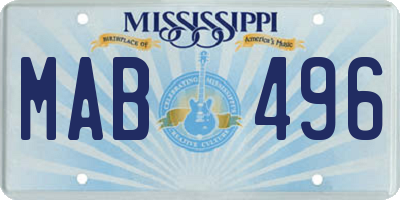 MS license plate MAB496