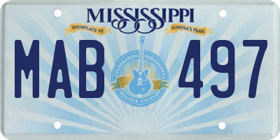 MS license plate MAB497