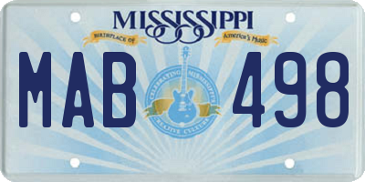 MS license plate MAB498