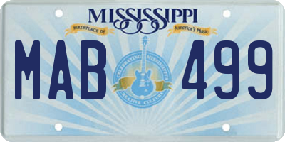 MS license plate MAB499